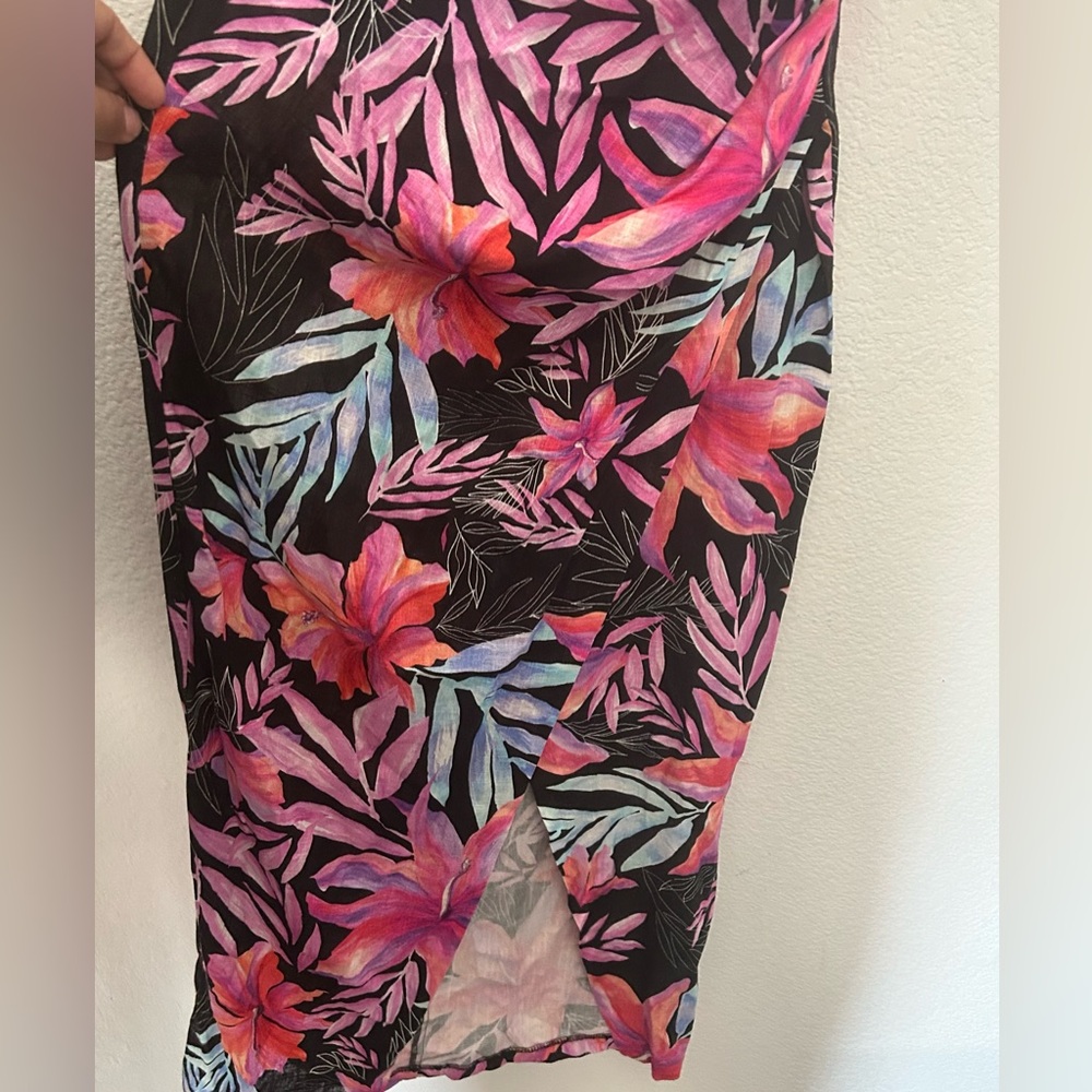 Zara Pink and Blue Bodycon Midi Dress Spaghetti Strap size S - Picture 3 of 8